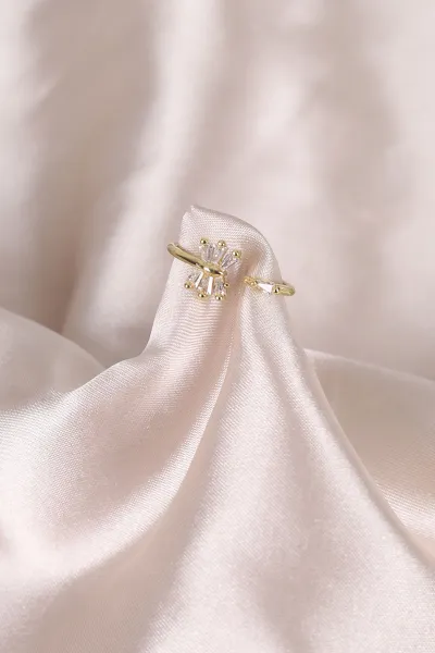 Gold Zirkon  Taşlı Ayarlanabilir Yüzük 479827