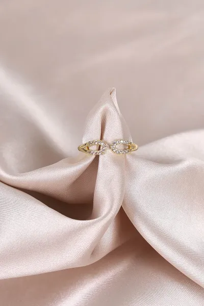 Gold Zirkon  Taşlı Ayarlanabilir Yüzük 479828