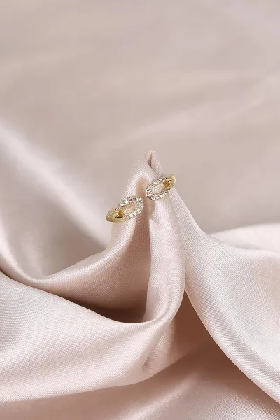 Gold Zirkon  Taşlı Ayarlanabilir Yüzük 479828