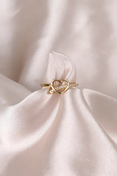 Gold Zirkon  Taşlı Ayarlanabilir Yüzük 479830
