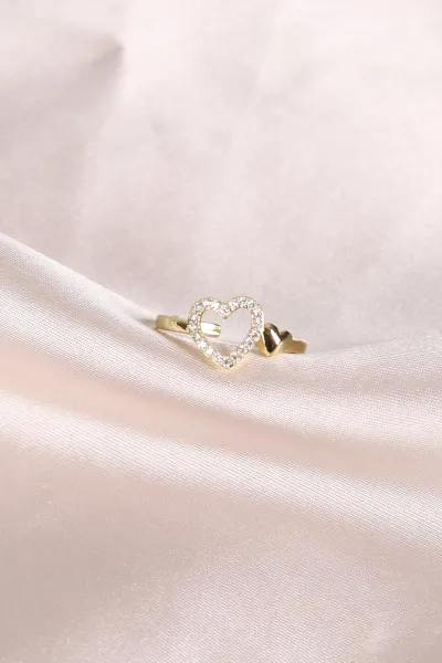 Gold Zirkon  Taşlı Ayarlanabilir Yüzük 479831