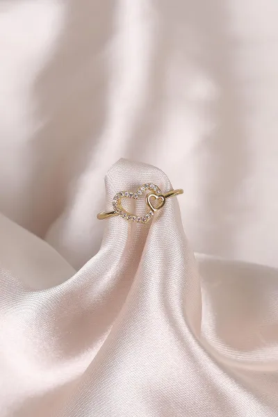Gold Zirkon  Taşlı Ayarlanabilir Yüzük 479834