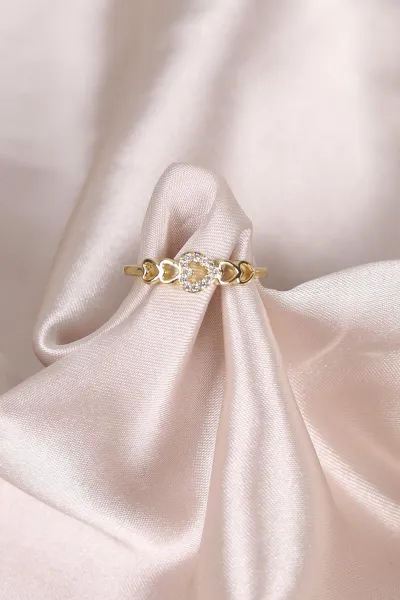 Gold Zirkon  Taşlı Ayarlanabilir Yüzük 479841