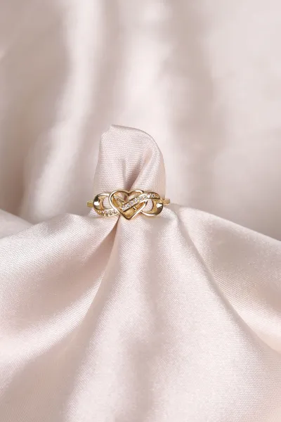 Gold Zirkon  Taşlı Ayarlanabilir Yüzük 479842