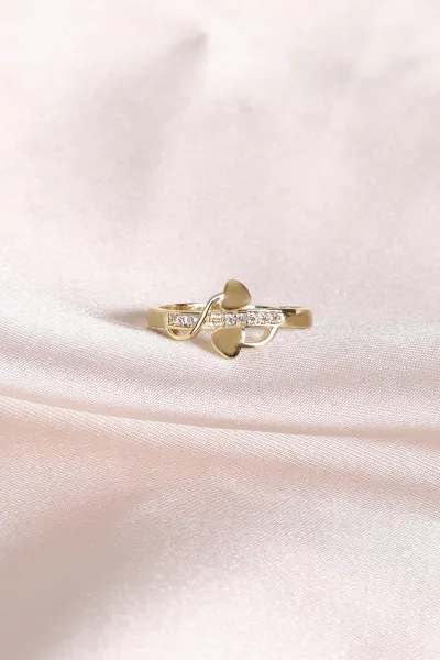 Gold Zirkon  Taşlı Ayarlanabilir Yüzük 479843