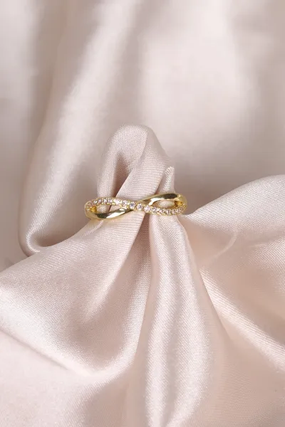 Gold Zirkon  Taşlı Ayarlanabilir Yüzük 479844