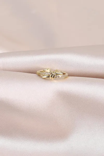 Gold Zirkon Taşlı Ayarlanabilir Yüzük 491750