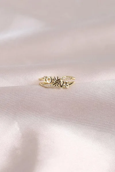 Gold Zirkon Taşlı Ayarlanabilir Yüzük 491770