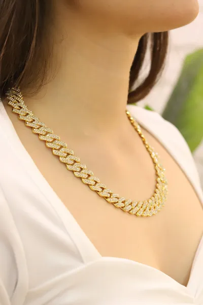 Gold Zirkon Taşlı Gurmet Kolye 426863