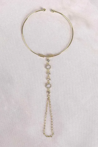 Gold Zirkon Taşlı Kelepçe Şahmeran 494584