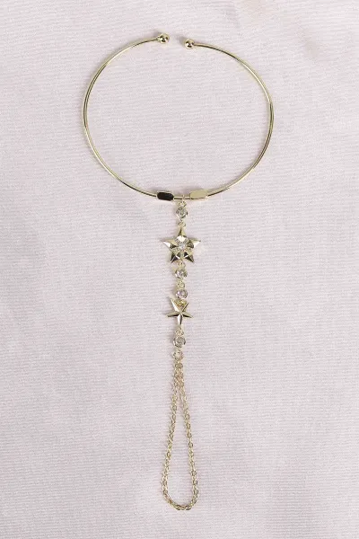 Gold Zirkon Taşlı Kelepçe Şahmeran 494593