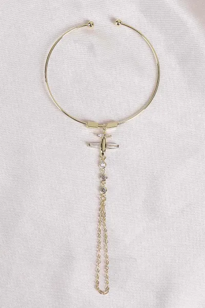 Gold Zirkon Taşlı Kelepçe Şahmeran 494594
