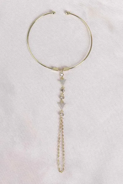 Gold Zirkon Taşlı Kelepçe Şahmeran 494595