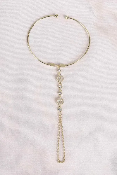 Gold Zirkon Taşlı Kelepçe Şahmeran 494597