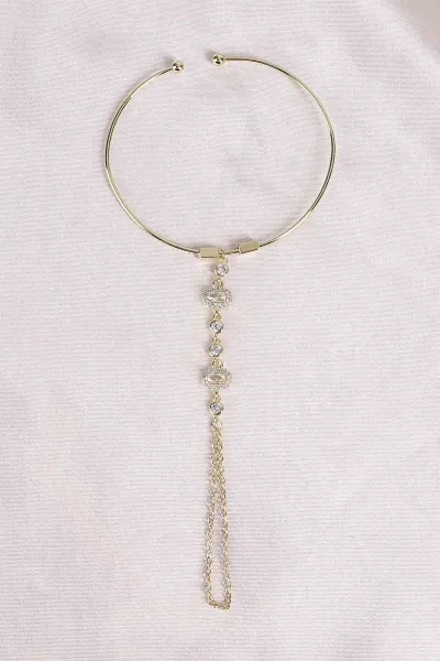 Gold Zirkon Taşlı Kelepçe Şahmeran 494599