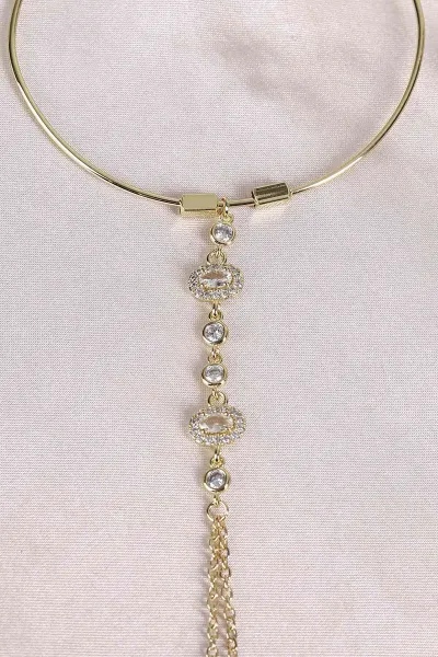 Gold Zirkon Taşlı Kelepçe Şahmeran 494599