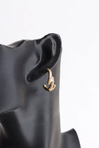 Gold Zirkon Taşlı  Küpe 371417