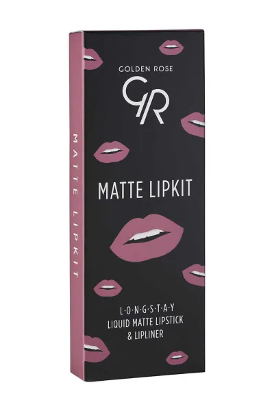 Golden Rose Matte Lip Kit -Blush Pink- Likit Mat Ruj ve Dudak Kalemi Seti 400188