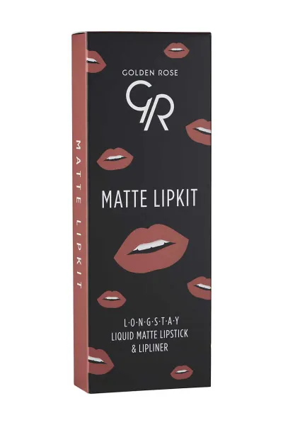 Golden Rose Matte Lip Kit -Warm Sable- Likit Mat Ruj ve Dudak Kalemi Seti 400187