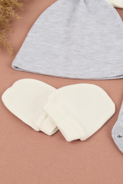 Gri (0-6 Ay) Papyonlu Fill Nakışlı 5'li Erkek Çocuk Takım 148188