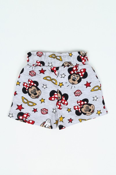 Gri (1-8 yaş) Minnie Mouse Baskılı Kız Çocuk Şort 116721