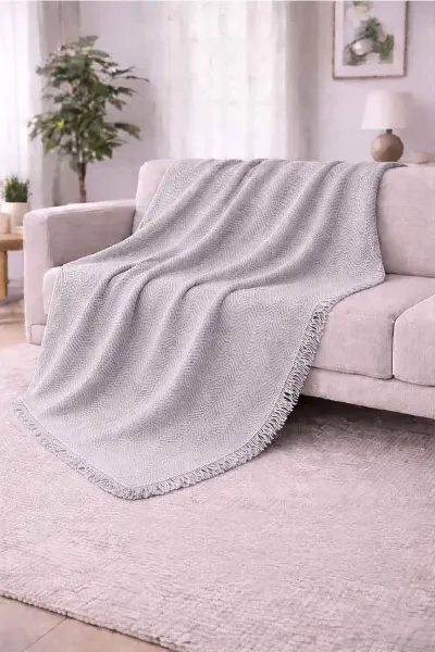 Gri 170x200 Cm Bella Home Çok Amaçlı Örtü - Koltuk Örtüsü - Pike 434791