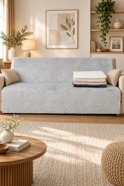 Gri 170x215 Cm Bella Home Focus Asorti Koltuk Örtüsü 487074