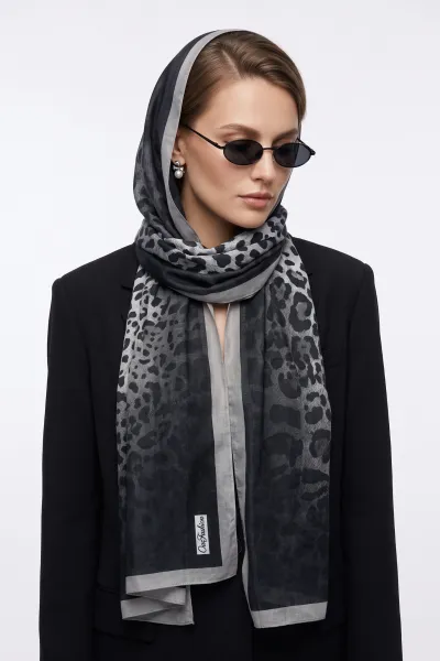 Gri 180x70 Cm Our Fashion Dijital Baskılı Desenli Soft Şal 488575