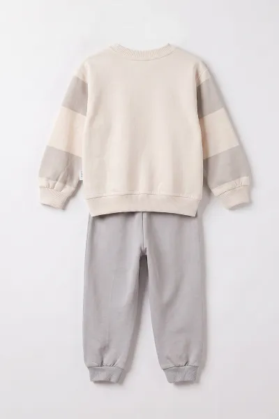 Gri (2-5 Yaş) Sportif Baskılı Erkek Çocuk Takım 471355