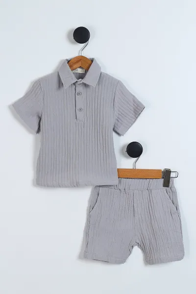 gri-2-6-yas-yaka-yarim-dugmeli-muslin-erkek-cocuk-yazlik-takim-346989