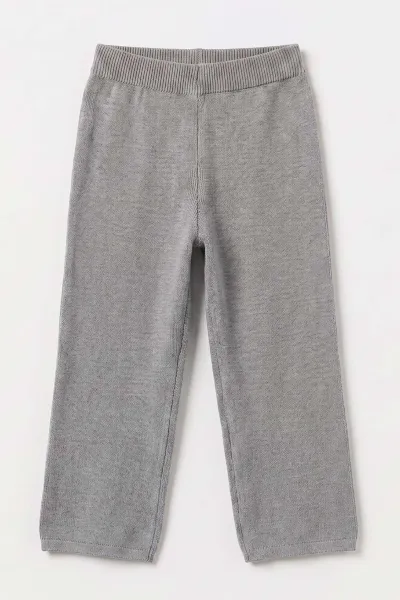 Gri (2-8 Yaş) Boru Paça Triko Kız Çocuk Pantolon 474582