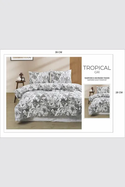 Gri 200x220 Cm Bella Home Battal Boy New Box Nevresim Takımı 446741