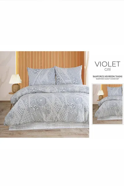 Gri 200x220 Cm Bella Home Çift Kişilik Fitted New Box Nevresim Takımı 487086