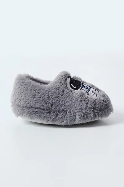 Gri ( 21 - 24 ) Peluş Figürlü Erkek Bebek Panduf 495176