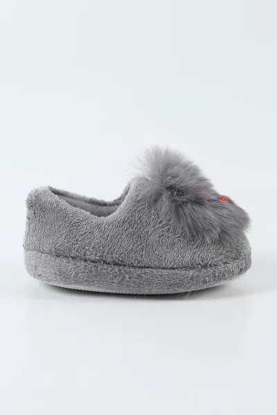 Gri ( 21 - 24 ) Peluş Figürlü Erkek Bebek Panduf 495165