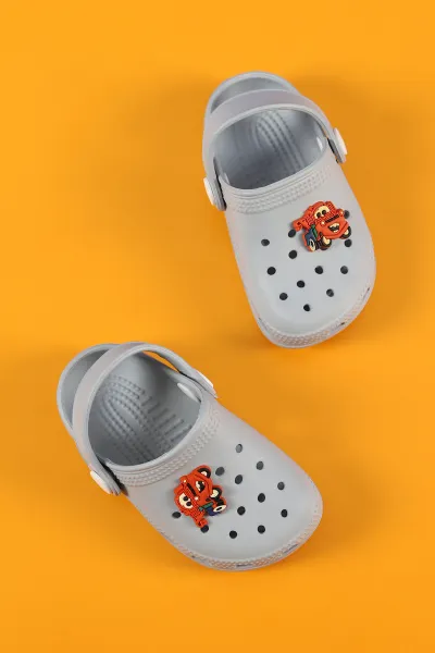 Gri (22-25) Figürlü Eva Bebe Terlik & Sandalet 258828