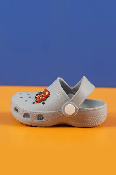 Gri (22-25) Figürlü Eva Bebe Terlik & Sandalet 258828