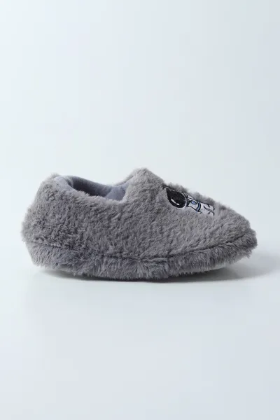 Gri ( 29 - 34 ) Peluş Figürlü Erkek Çocuk Panduf 495177