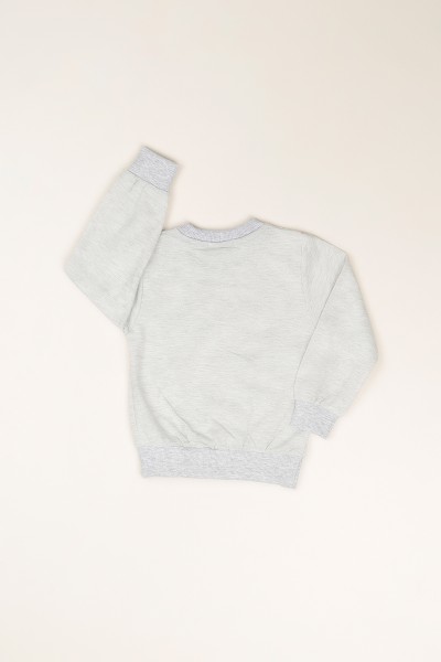 Gri (3-12 Yaş) Happy Baskılı İçi Şardonlu Kız Çocuk Sweatshirt 82155