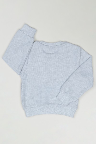 Gri (3-7 Yaş) Yıldız Baskılı Kız Çocuk Sweatshirt 84765