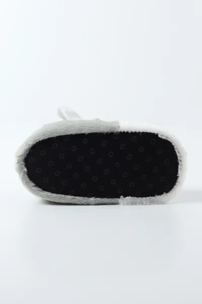 Gri ( 30 - 35 ) Köpek Figürlü Peluş Kız Çocuk Panduf 490453