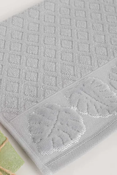 Gri 30x50 Cm Yaprak Kadife El Bezi Mutfak Havlusu 338387