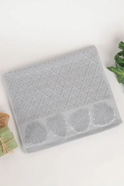 Gri 30x50 Cm Yaprak Kadife El Bezi Mutfak Havlusu 338387