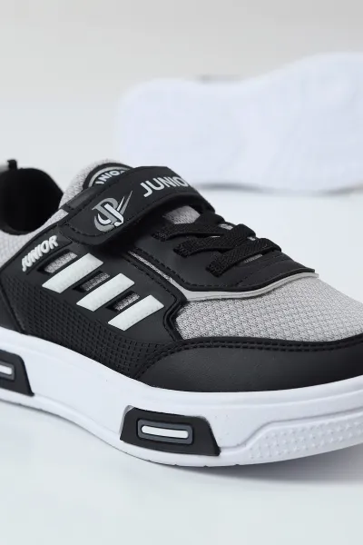Gri ( 31 - 35 ) Bağcıklı Cırt Bantlı Erkek Çocuk Spor Ayakkabı 439926