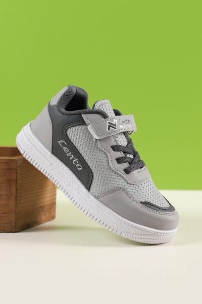 Gri (31-35 Filet) Lento Nakışlı Cilt Erkek Çocuk Ayakkabı 208603