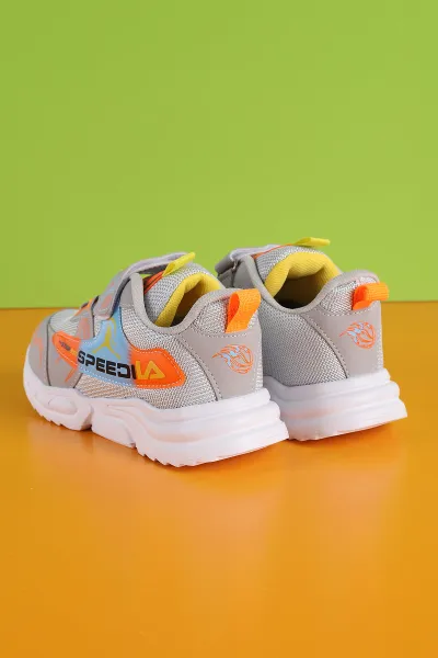 Gri (31-35 Filet)Kalın Taban Cırtlı Çocuk Spor Ayakkabı 346781