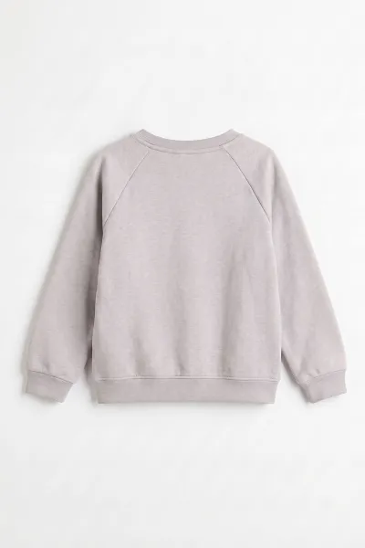 Gri (4-12 Yaş ) Authentic Nakışlı 3 İp Şardonlu Erkek Çocuk Sweatshirt 486635