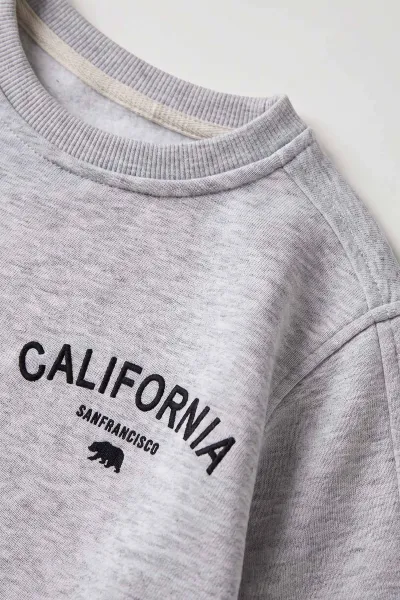 Gri (4-12 Yaş) California Baskılı 3 İp Şardonlu Kız Çocuk Kışlık Takım 483518
