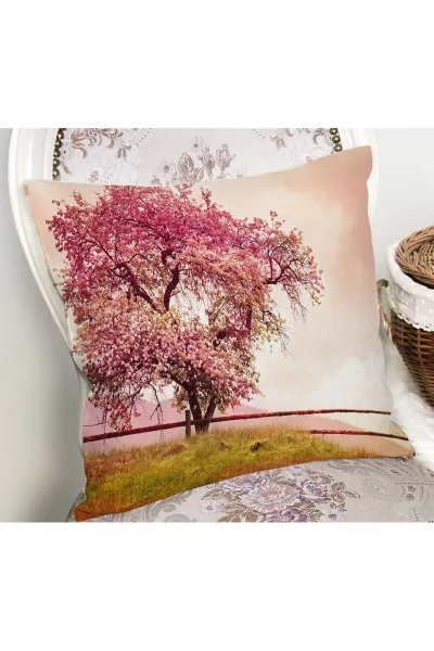 Gül Kurusu 43x43 Dijital Baskılı Fermuarlı Modern Kırlent Kılıfı 272764