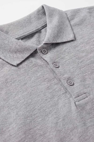 Gri (5-13 Yaş) Kısa Kol Polo Yaka Unisex Çocuk Okul Tişörtü 480887